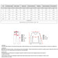 Outdoor motorcycle raincoat suit size chart with sleeve, waist, and inseam measurements