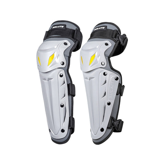 SULAITE Motorcycle Outdoor Riding Breathable Protective Equipment, 2pcs /Set Knee Pads Gray, 2pcs /Set Elbow Pads Gray