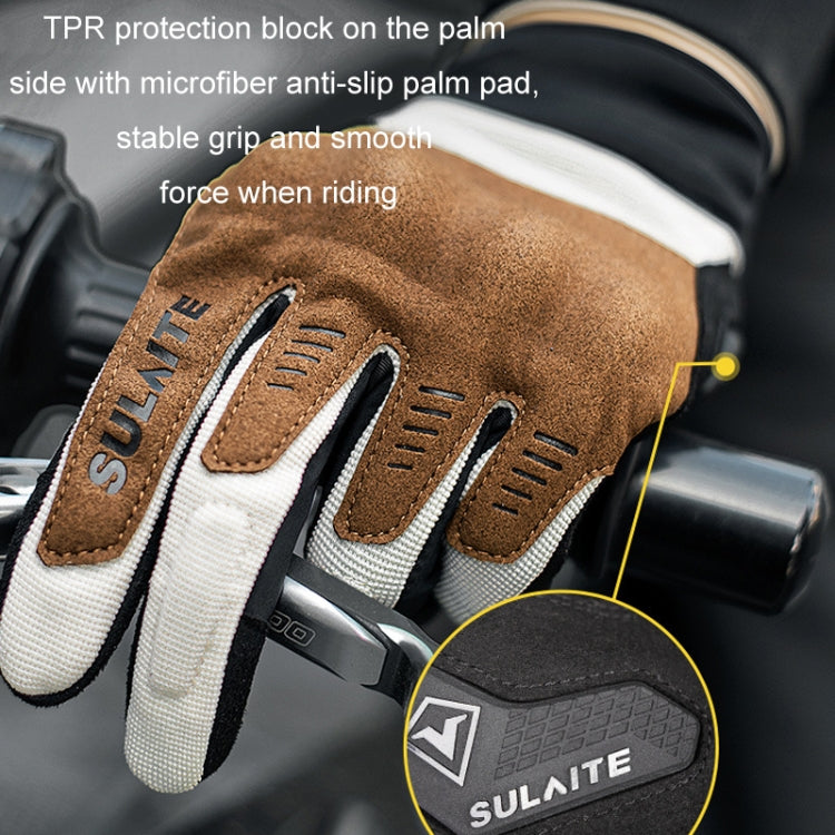 Motorcycle riding gloves with TPR palm protection and microfibre anti-slip pads