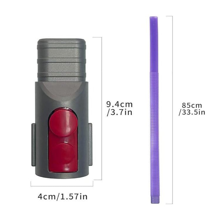 Vacuum dryer vent cleaner kit, purple flexible hose with gray connector and red control