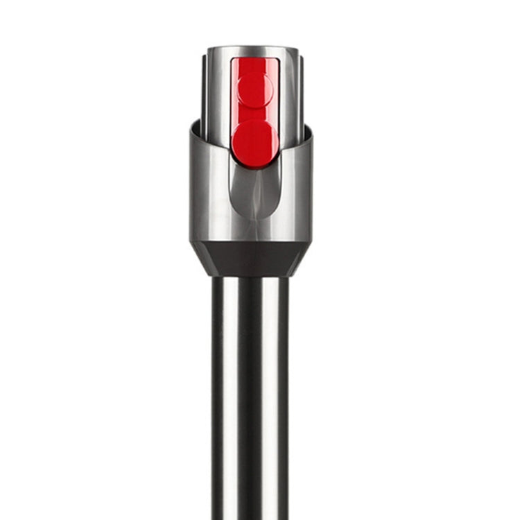 Black metal extension pole connector head with red inserts
