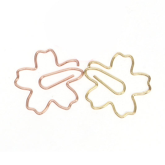 Metal Special-shaped Paper Clips File Classification And Storage Paper Clips, 10pcs /Box Sakura