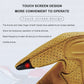Motorcycle riding gloves with touch-screen thumb panel and perforated leather