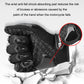 Black motorcycle glove wrist impact pad with reinforced palm armor for falls