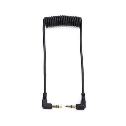 3.5mm Stereo Car Audio Cable PU Gold-plated Elbow Spring Cable