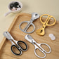 Portable pill cutter scissors set with silicone case and several small pill-cut pieces
