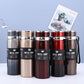 Assorted vacuum insulated stainless steel mugs set with metal lids and wrist straps