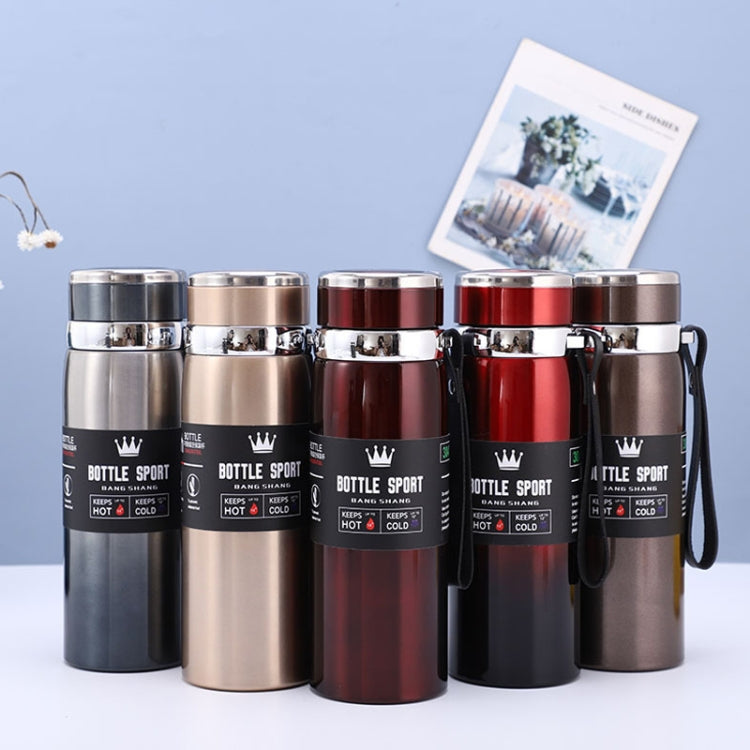 Assorted vacuum insulated stainless steel mugs set with metal lids and wrist straps