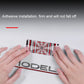 Rectangular metal car tail decoration label being applied by hands, black time tunnel print