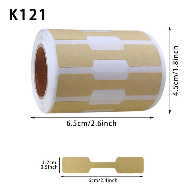 Kraft paper price sticker roll with gold and white label strips, 6.5cm x 4.5cm
