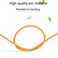 Orange looped power cord with PVC insulation, flexible bend-resistant design