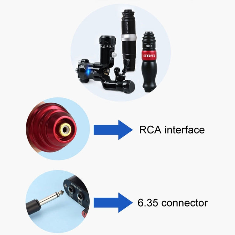 RCA interface connector with 6.35 plug for tattoo motor power cord