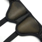 Adult hernia belt detail showing textured black inner mesh pads and edging