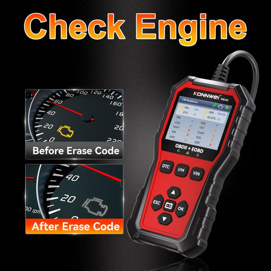 KONNWEI OBDII EOBD CAN Engine Code Reader Car Diagnostic Tool 9 Languages, KW340