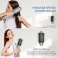 Gray hot air brush dryer with bristle head, showing massage straightener heating design