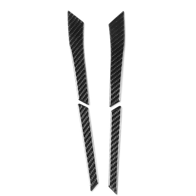 Fuel tank side sticker set with carbon-fiber look: four black vertical strips.