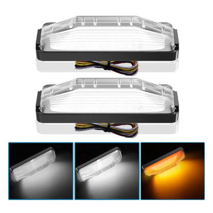 2pcs LED tail light bars with clear lenses and black base, with attached wiring