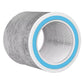 HEPA replacement filter with pleated grey inlet and blue-ring end cap