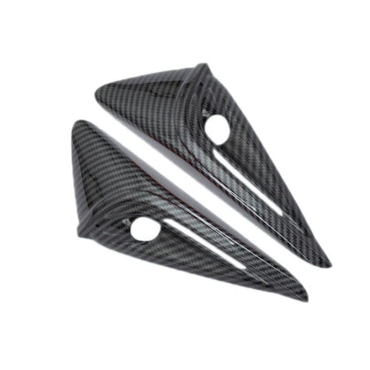 Glossy carbon fiber camera cover stickers, oval cutouts and long slits for fenders