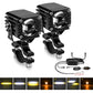 40W Motorcycle Wired Switch Integrated Waterproof Demon Eye Spotlight, Orange Light