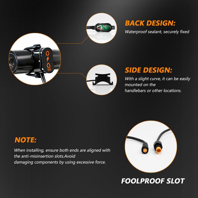 40W Motorcycle Wired Switch Integrated Waterproof Demon Eye Spotlight, Orange Light