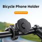 Bike phone holder with textured circular magnetic face and snap clamp, black