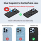Magnetic phone holder patch for flat case, silicone/rubber housing shown