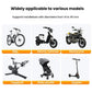Phone holder shown for use with bikes, electric vehicles, motorcycles, strollers, and scooters