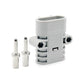 Automotive waterproof connector with gray housing, socket side and two metal pins