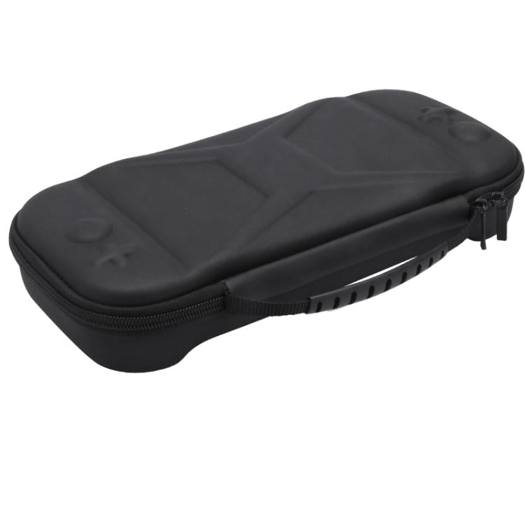 Black EVA storage bag with carry handle and zip closure, molded protective shell.