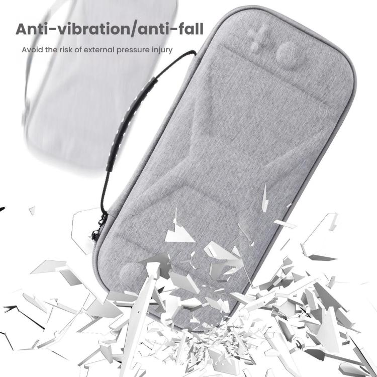 Gray EVA storage case with padded interior walls for anti-fall protection.