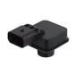 Black backup camera housing with cable connector plug and sensor body