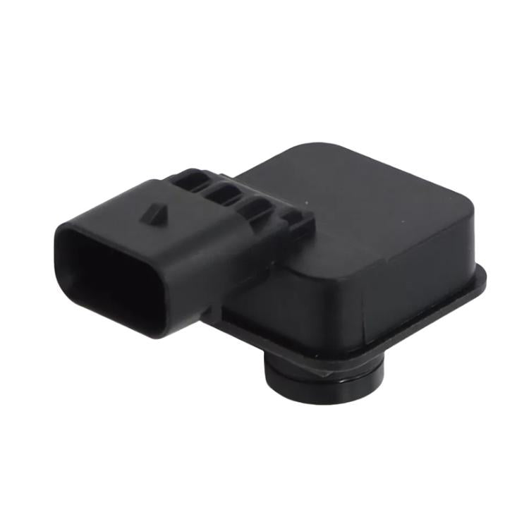 Black backup camera housing with cable connector plug and sensor body