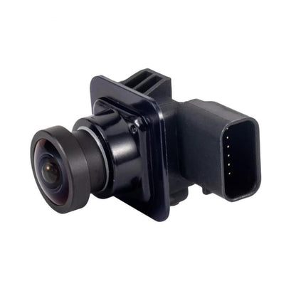 Rearview backup camera module with lens and multi-pin connector