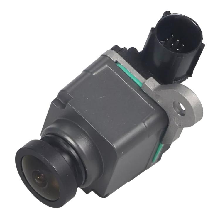 Reversing camera module side view with wide-angle lens and wire connector
