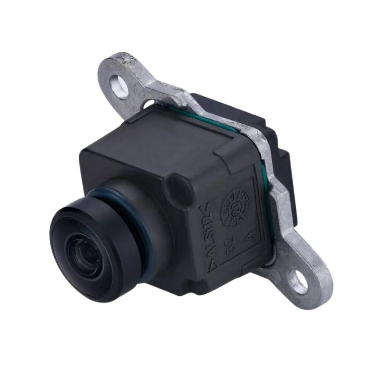Reversing camera module front view with black lens and metal mounting ears
