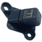 Rearview reversing camera module with black housing and side label, lens on corner