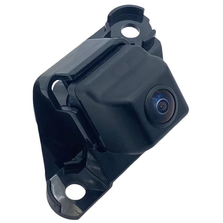 Rearview reverse assist camera module, front view with circular lens