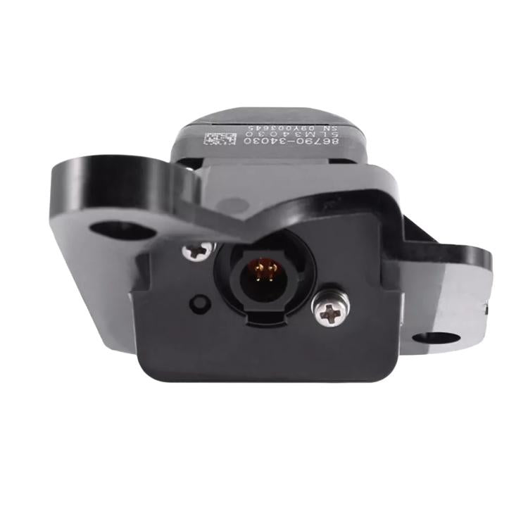 Auxiliary rear view reversing camera, black housing with mounting brackets and lens