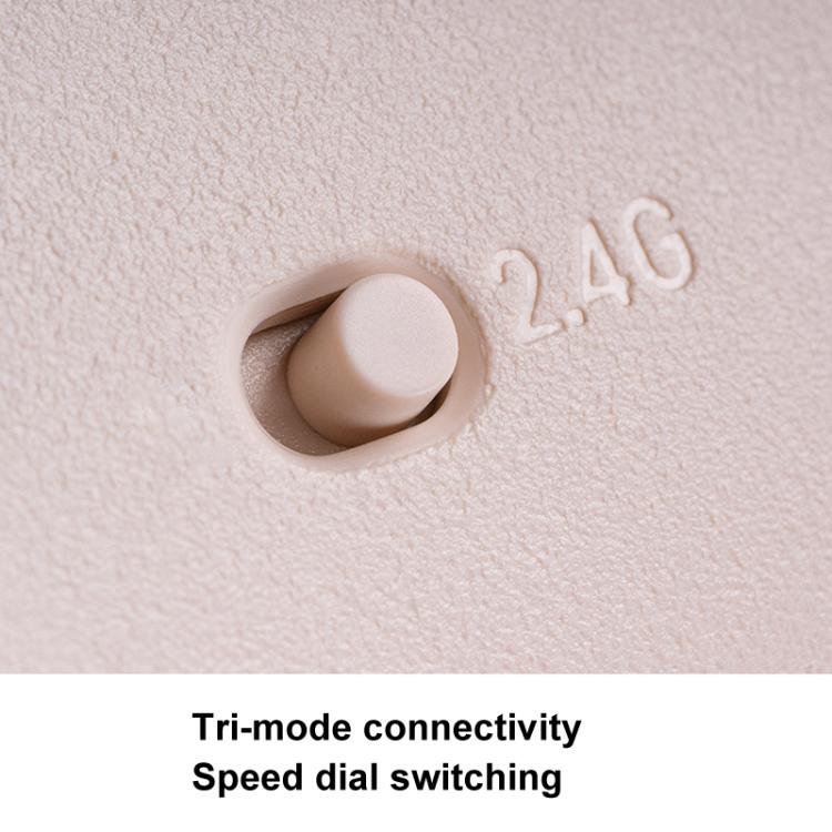 Wireless gaming controller detail: cream analog stick with engraved “2.4G”