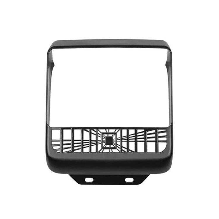 Rear air vent protection frame in matte black with central grille and mounting holes