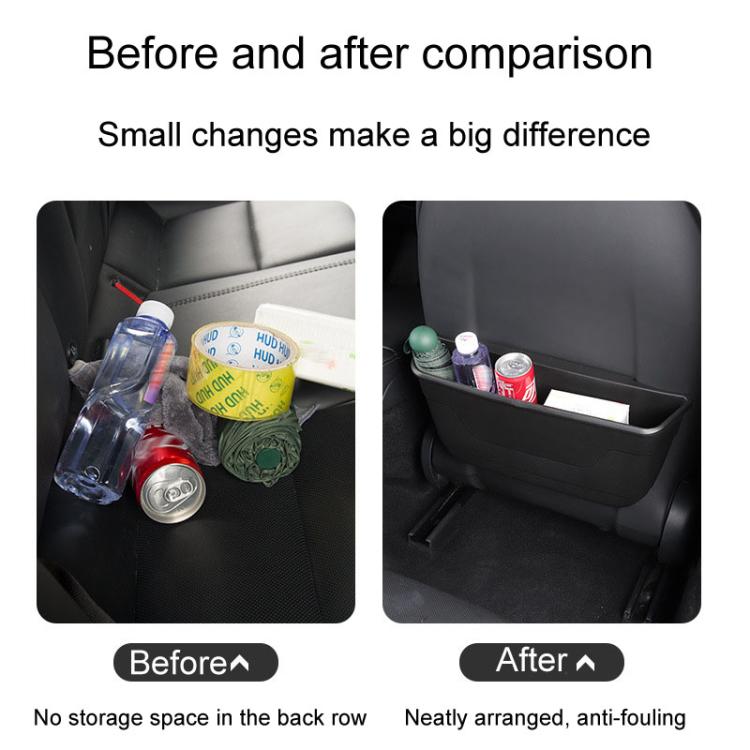 Car seat rear wet/dry storage box installed on back seat, organized interior organizer