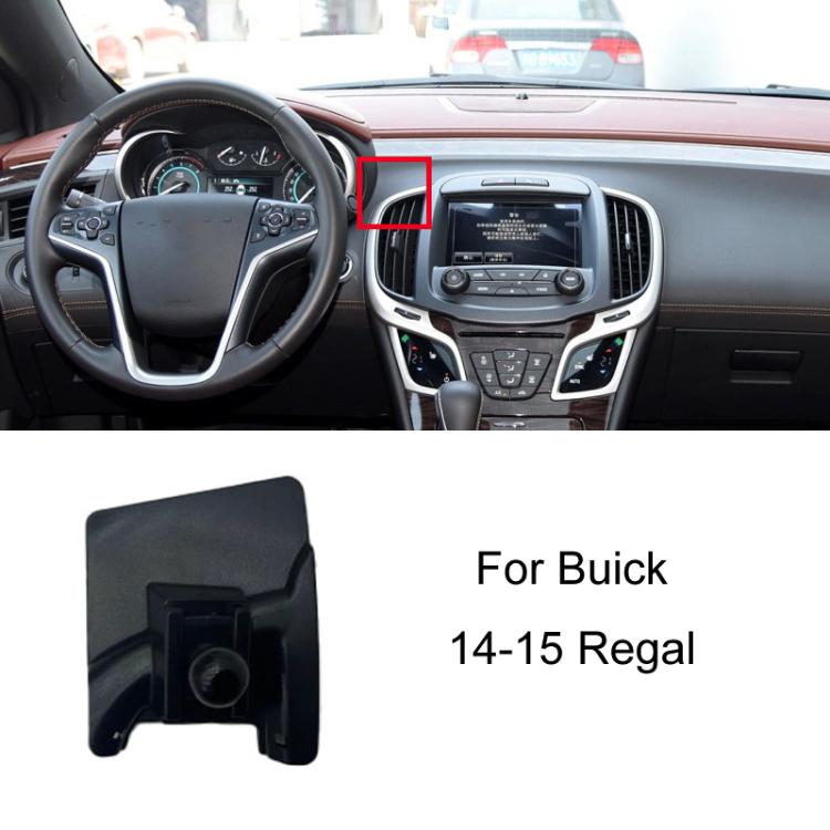 Black car phone navigation bracket base with circular post and rectangular cutout.