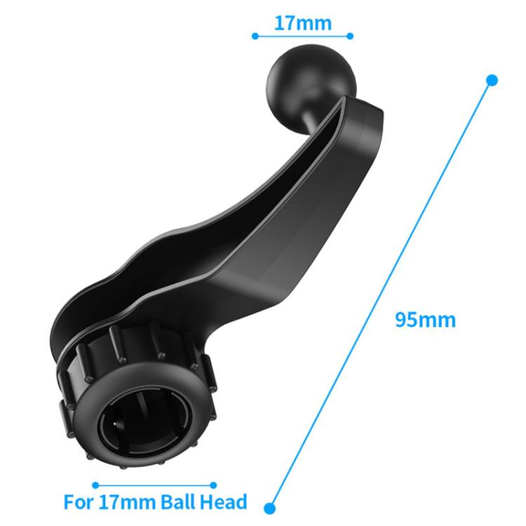 Car air vent phone holder extension rod for 17mm ball head, black