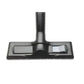Floor cleaning brush attachment with white push-button on gray base