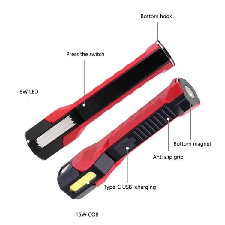 Magnet-Hook COB Rotating Strong Light Emergency Work Light