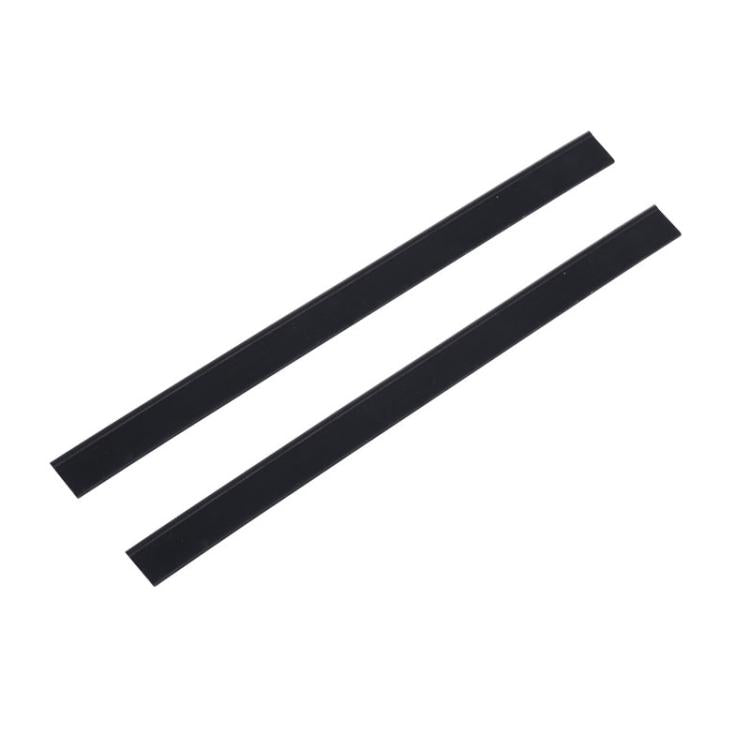 Pair of black rubber squeegee scraper blades for Karcher window cleaner, angled view