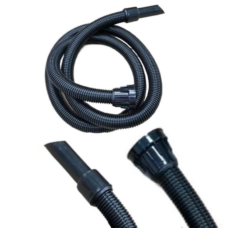 Vacuum cleaner hose accessory set, dark blue corrugated hose with metal couplers