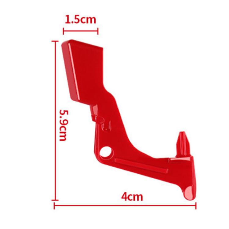 Red vacuum main switch bracket with measurement markings