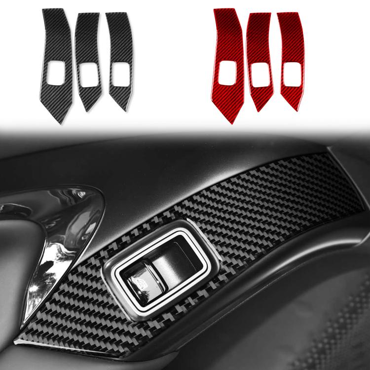 Three-piece carbon-fiber lift panel decorative sticker set, shown on vehicle door area